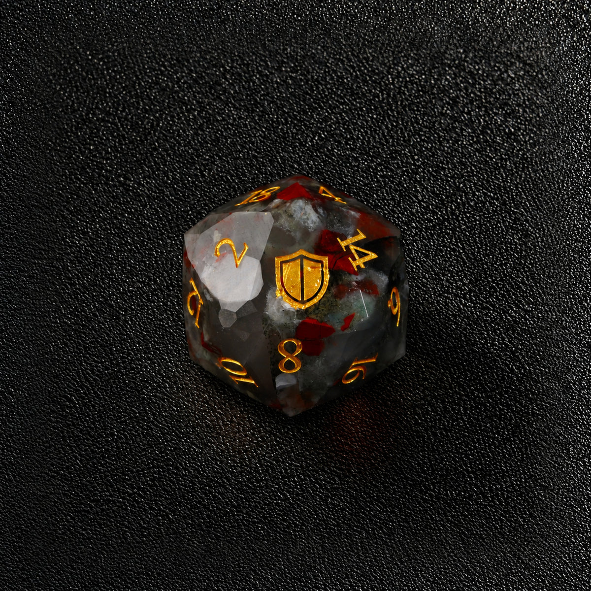 Blood Oath Relic-Gemstone Dice Set – D20 close-up