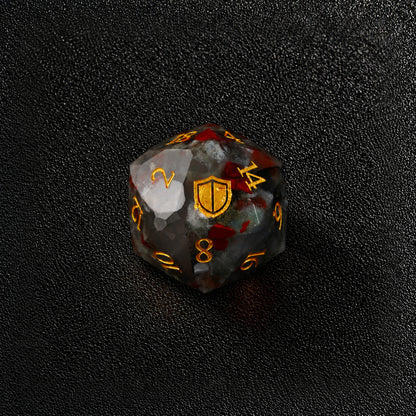 Blood Oath Relic-Gemstone Dice Set – D20 close-up