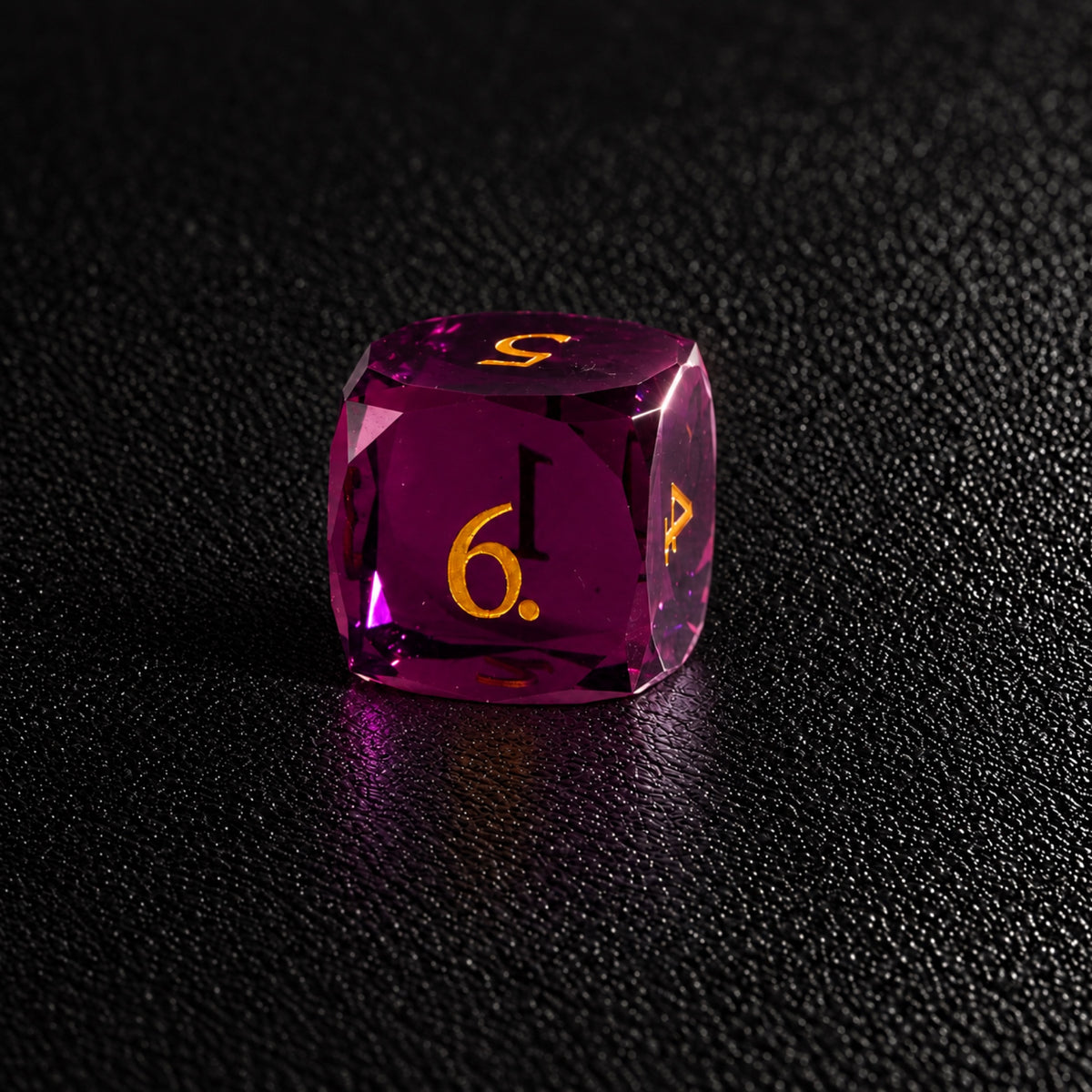 Crimson Moon Ritual-Gemstone Dice Set – D6 close-up