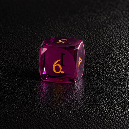 Crimson Moon Ritual-Gemstone Dice Set – D6 close-up