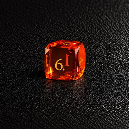 Ember Dragon Crest-Gemstone Dice Set – D6 close-up