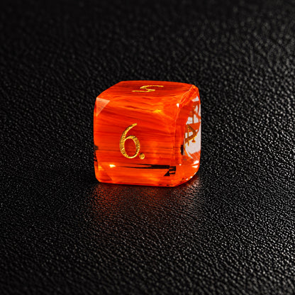 Aurora Ember Veil-Gemstone Dice Set – D6 close-up