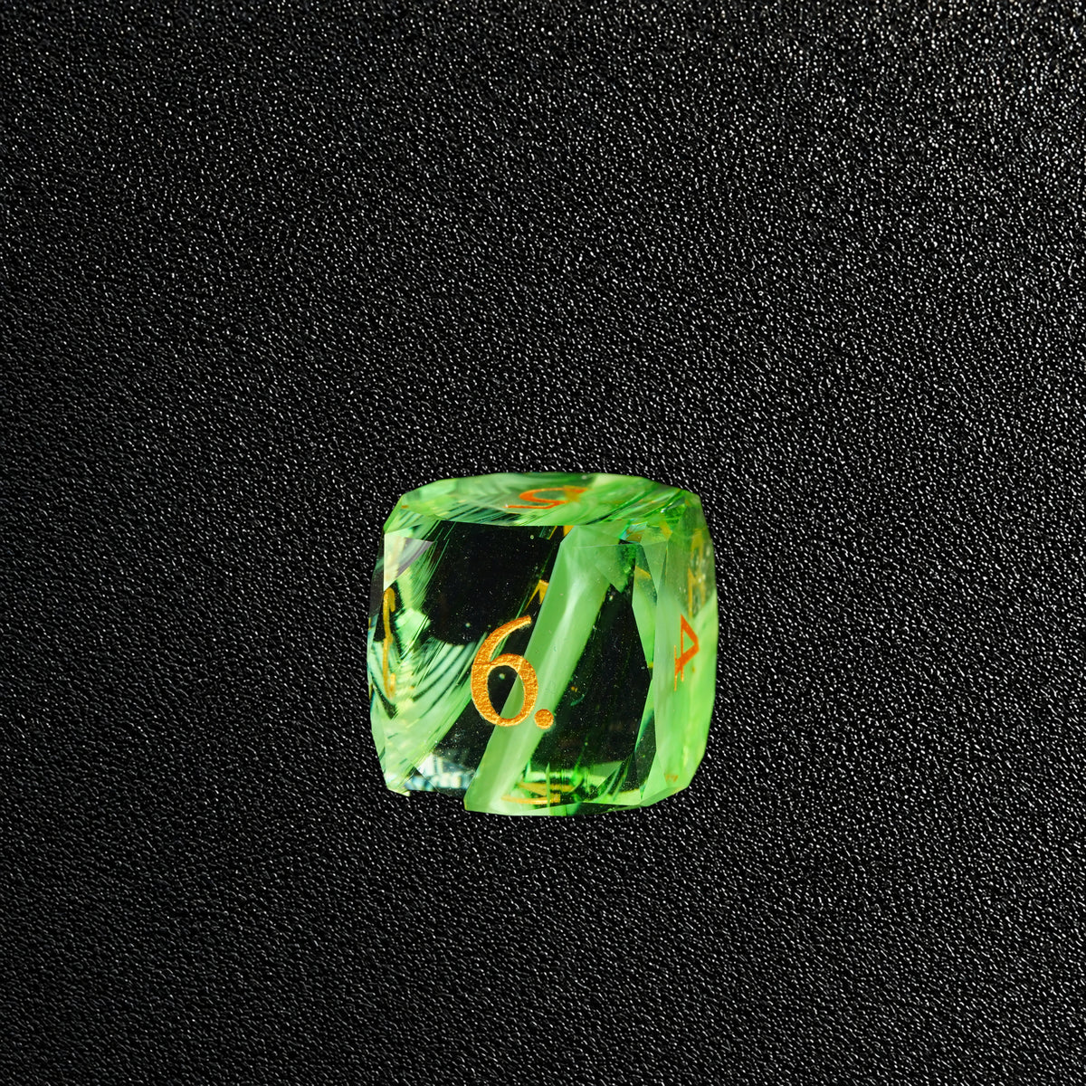 Verdant Aurora Grove-Gemstone Dice Set – D6 close-up