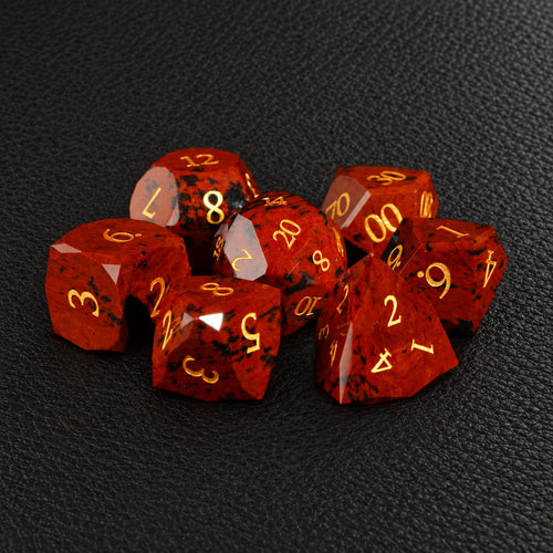 Russet Earth Oath-Gemstone Dice Set – complete seven-piece set