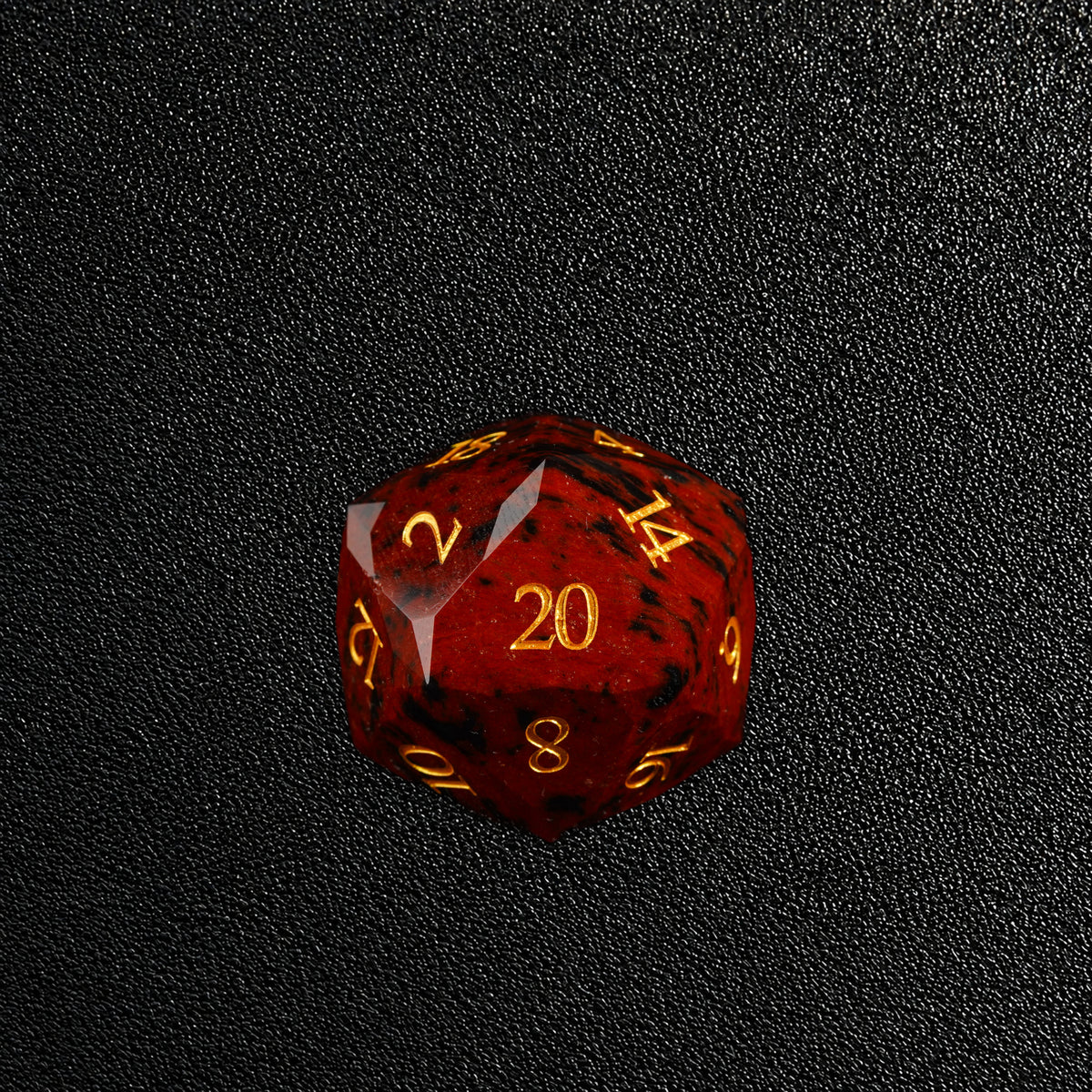 Russet Earth Oath-Gemstone Dice Set – D20 close-up
