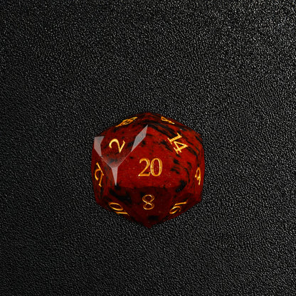 Russet Earth Oath-Gemstone Dice Set – D20 close-up