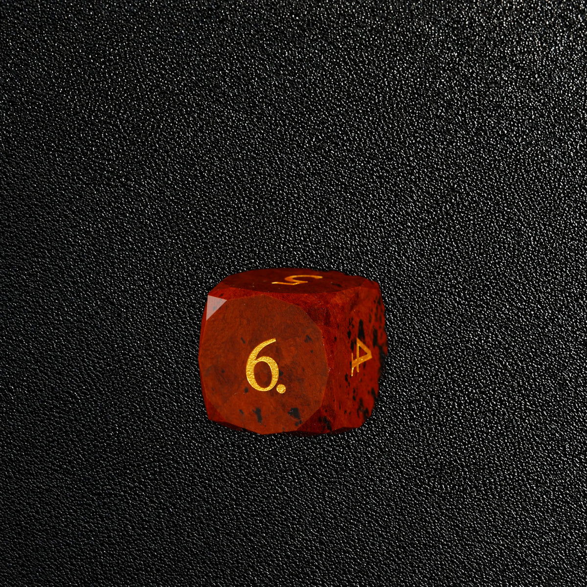 Russet Earth Oath-Gemstone Dice Set – D6 close-up