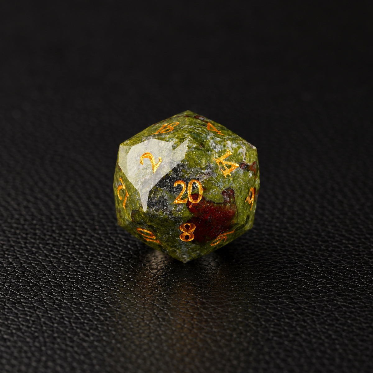 Mystic Ore Forge-Gemstone Dice Set – D20 close-up