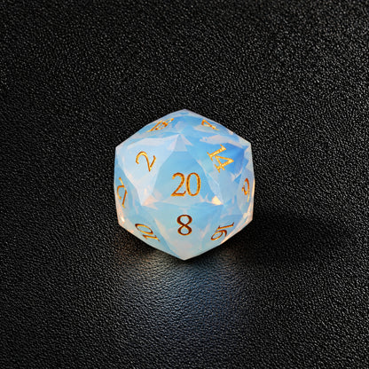 Fey Familiar Gaze-Gemstone Dice Set – D20 close-up