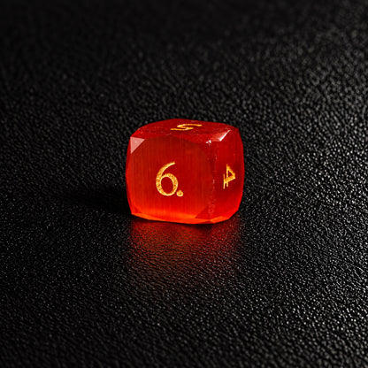 Crimson Shadow Relic-Gemstone Dice Set – D6 close-up