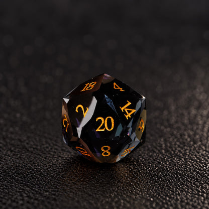 Shadow Crown-Gemstone Dice Set - D20 detail