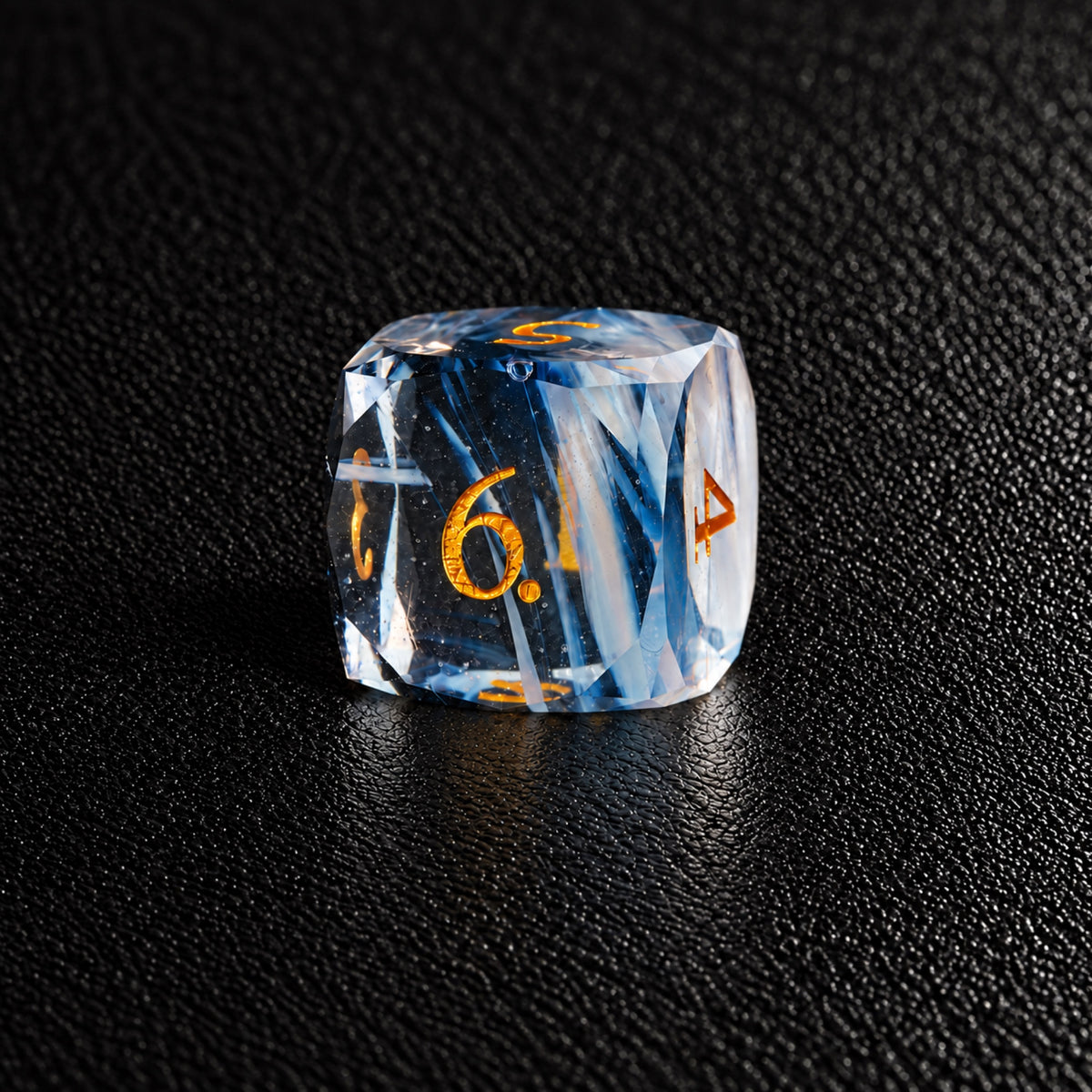 Ivory Aurora Blessing-Gemstone Dice Set – D6 close-up
