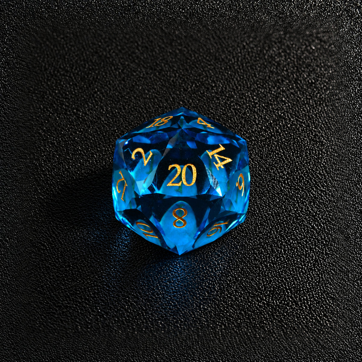 Ocean Diamond Relic-Gemstone Dice Set – D20 close-up