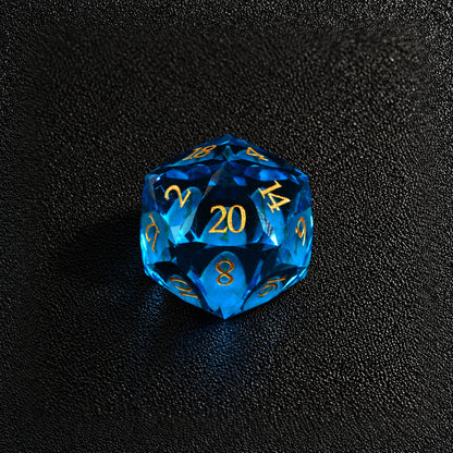 Ocean Diamond Relic-Gemstone Dice Set – D20 close-up