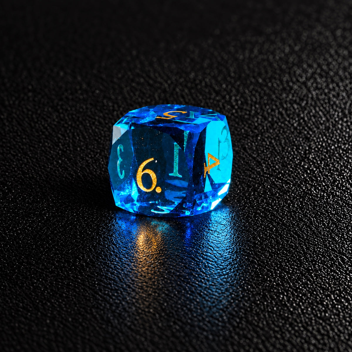 Ocean Diamond Relic-Gemstone Dice Set – D6 close-up
