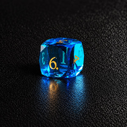 Ocean Diamond Relic-Gemstone Dice Set – D6 close-up