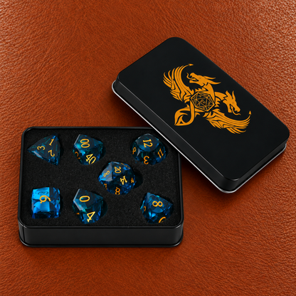 Ocean Diamond Relic-Gemstone Dice Set – GELOHO gift packaging on cognac leather