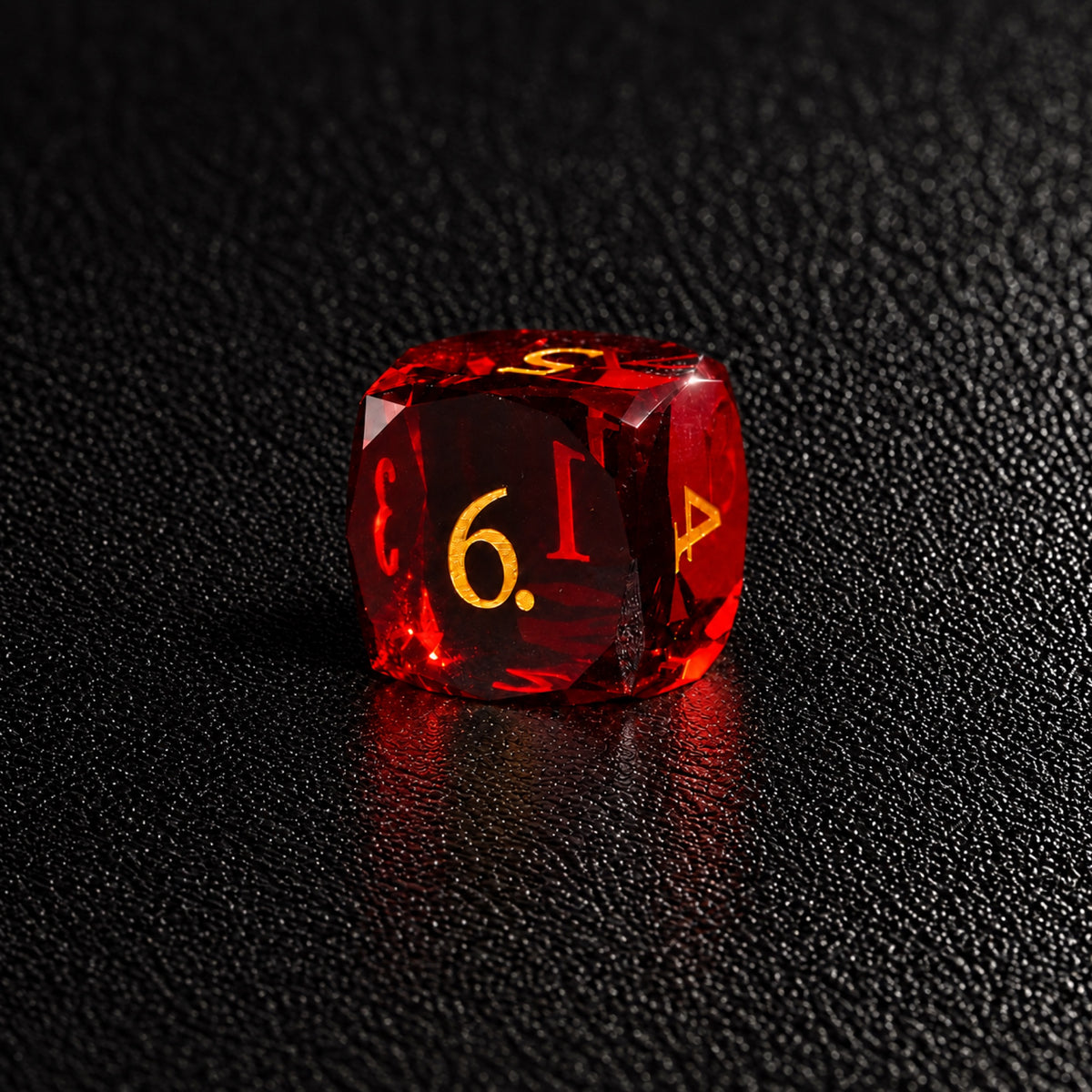 Crimson Diamond Oath-Gemstone Dice Set – D6 close-up