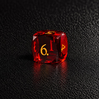 Crimson Diamond Oath-Gemstone Dice Set – D6 close-up