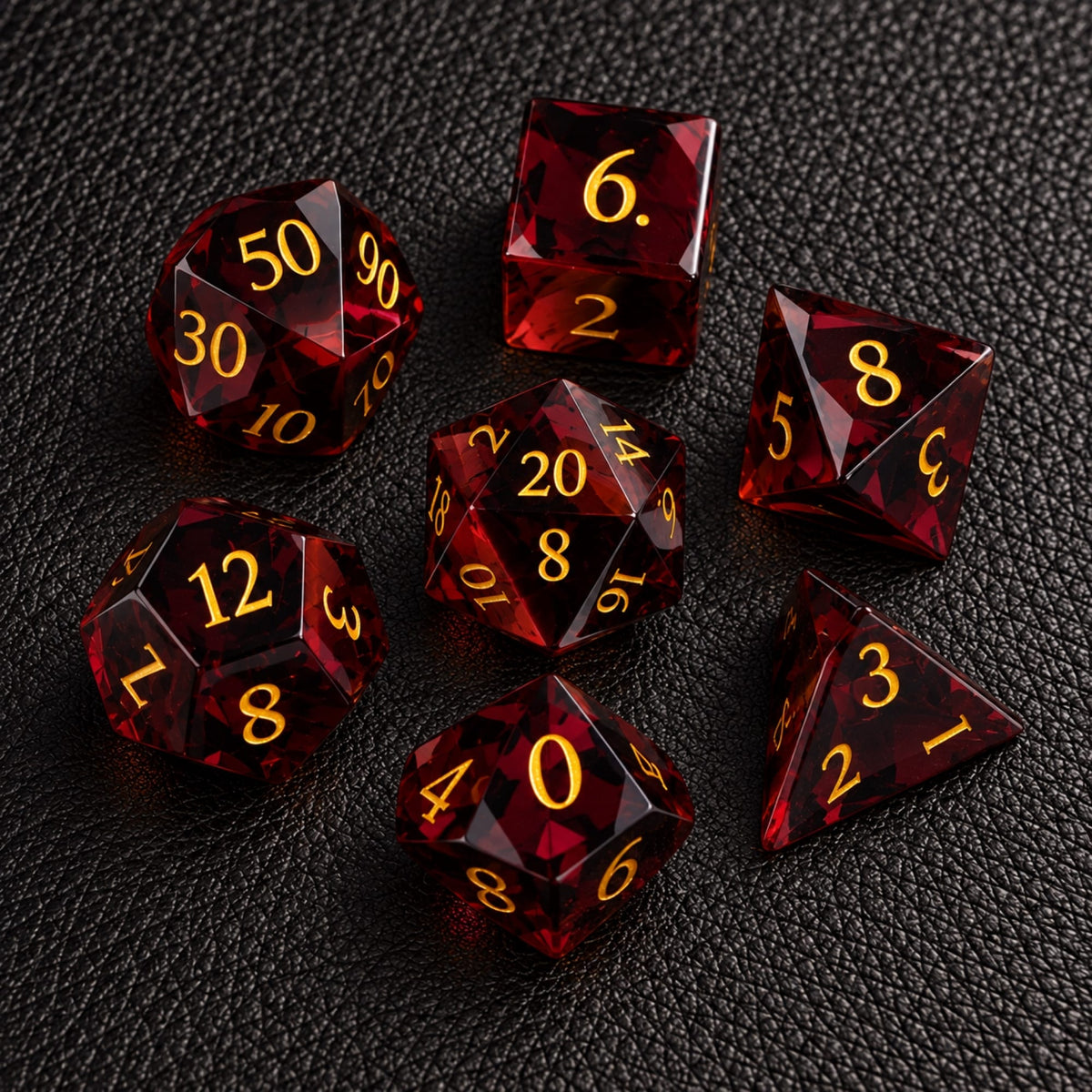 Crimson Ember-Gemstone Dice Set - main product image