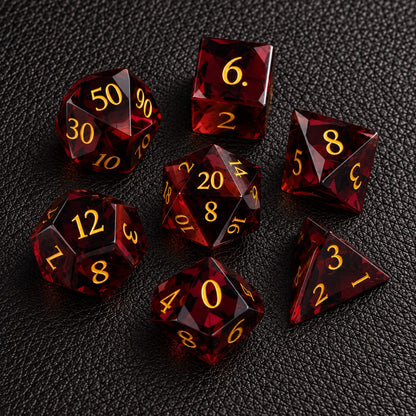 Crimson Ember-Gemstone Dice Set - main product image