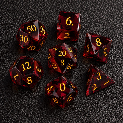 Crimson Ember-Gemstone Dice Set - main product image