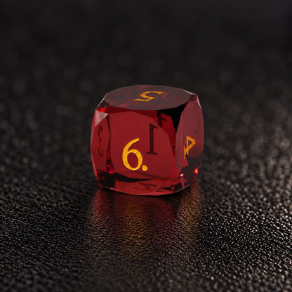 Crimson Ember-Gemstone Dice Set - D6 detail