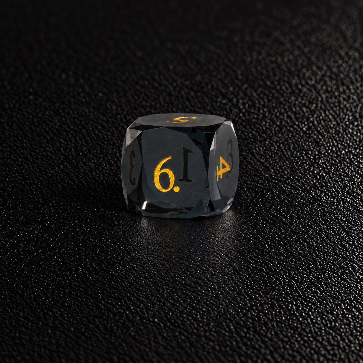 Onyx Shadow Throne-Gemstone Dice Set – D6 close-up