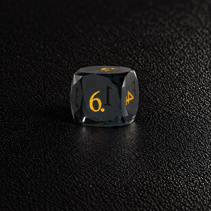 Onyx Shadow Throne-Gemstone Dice Set – D6 close-up