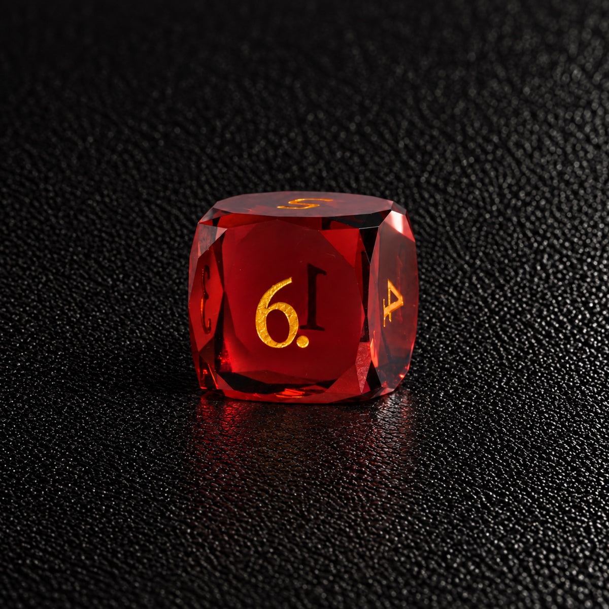 Flameheart Arcane Core-Gemstone Dice Set – D6 close-up