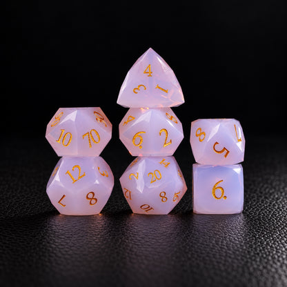 Rose Fey Bloom-Gemstone Dice Set – standing polyhedral set
