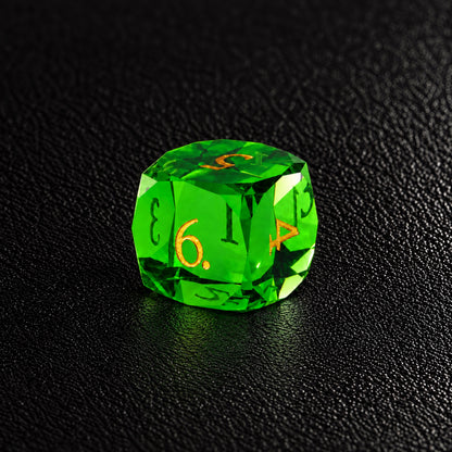 Emerald Mystic Grove-Gemstone Dice Set – D6 close-up