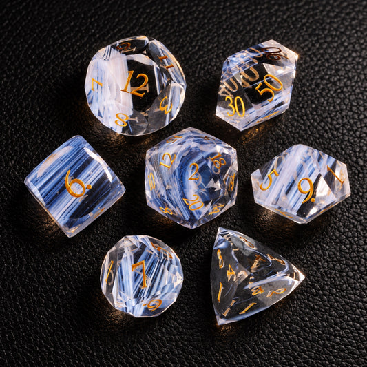 Aurora Fey Whisper-Gemstone Dice Set – complete seven-piece set
