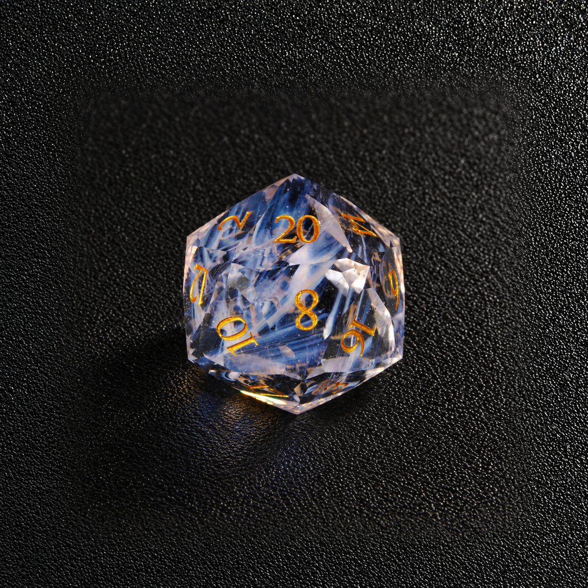 Aurora Fey Whisper-Gemstone Dice Set – D20 close-up