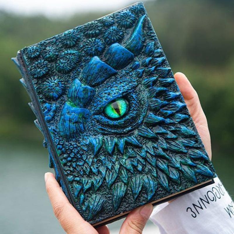 Geloho 3D Dragon Eye Embossed Journal – Fantasy Leather Notebook