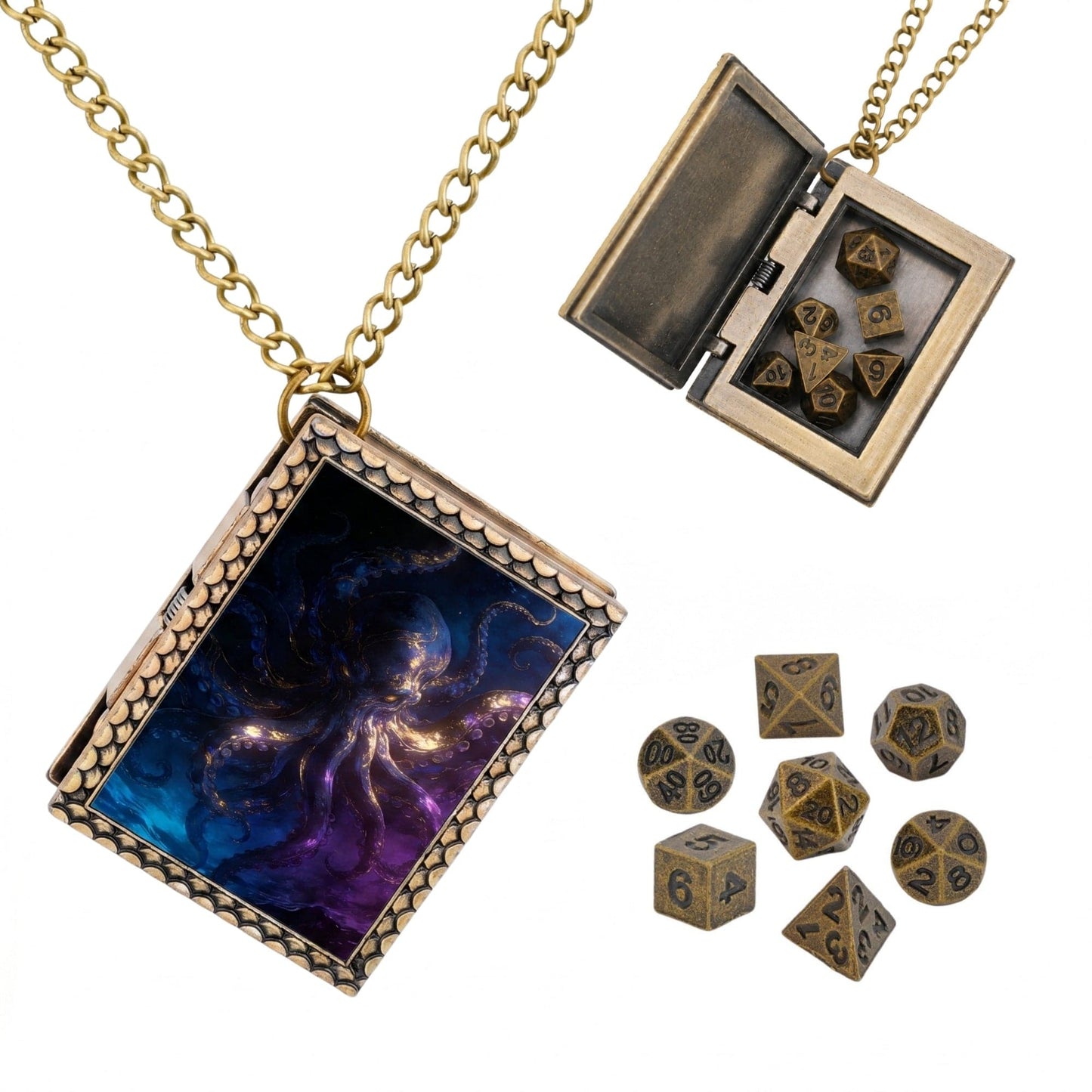 Geloho dice set necklace Bronze Abyssal Kraken Dice Necklace