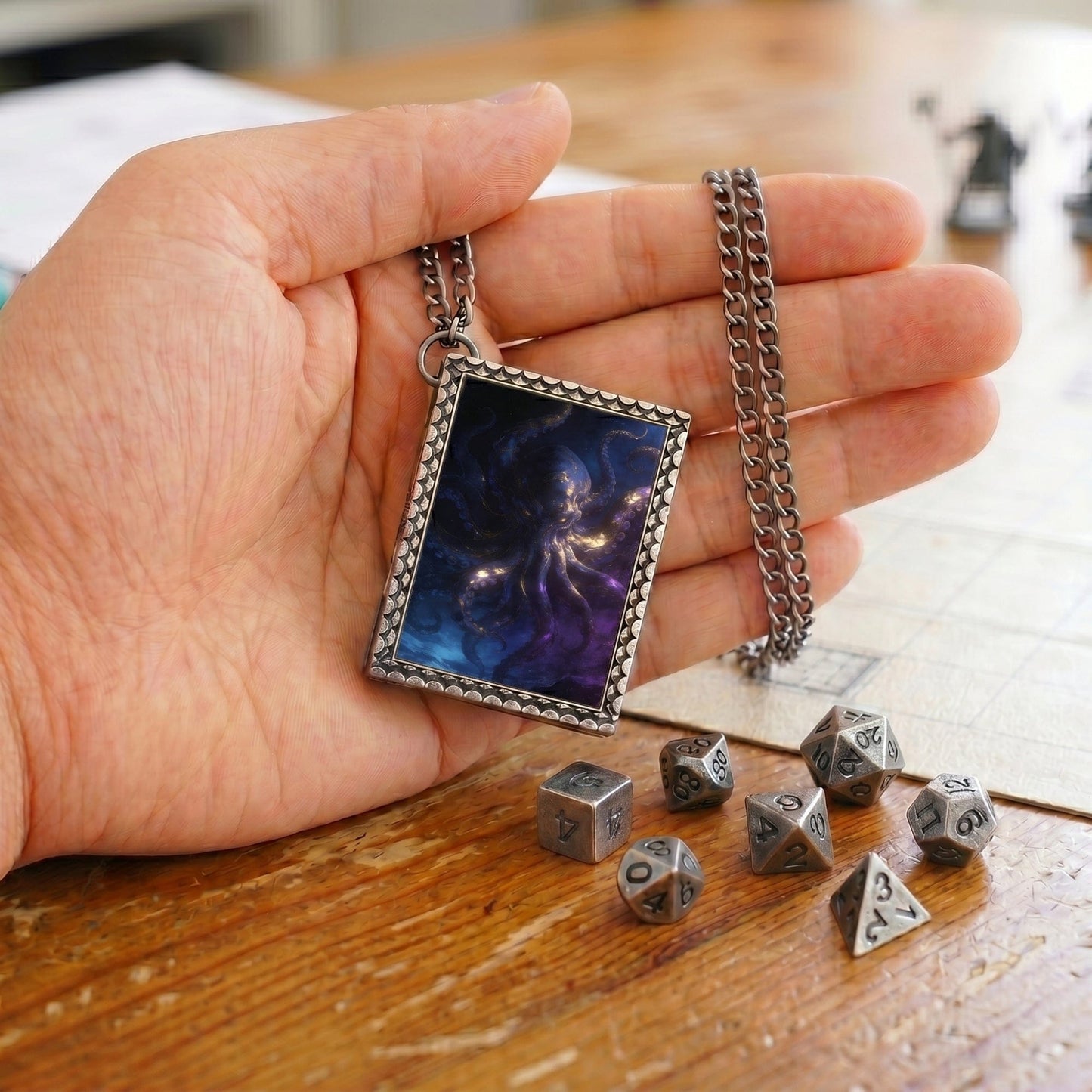 Geloho dice set necklace Abyssal Kraken Dice Necklace