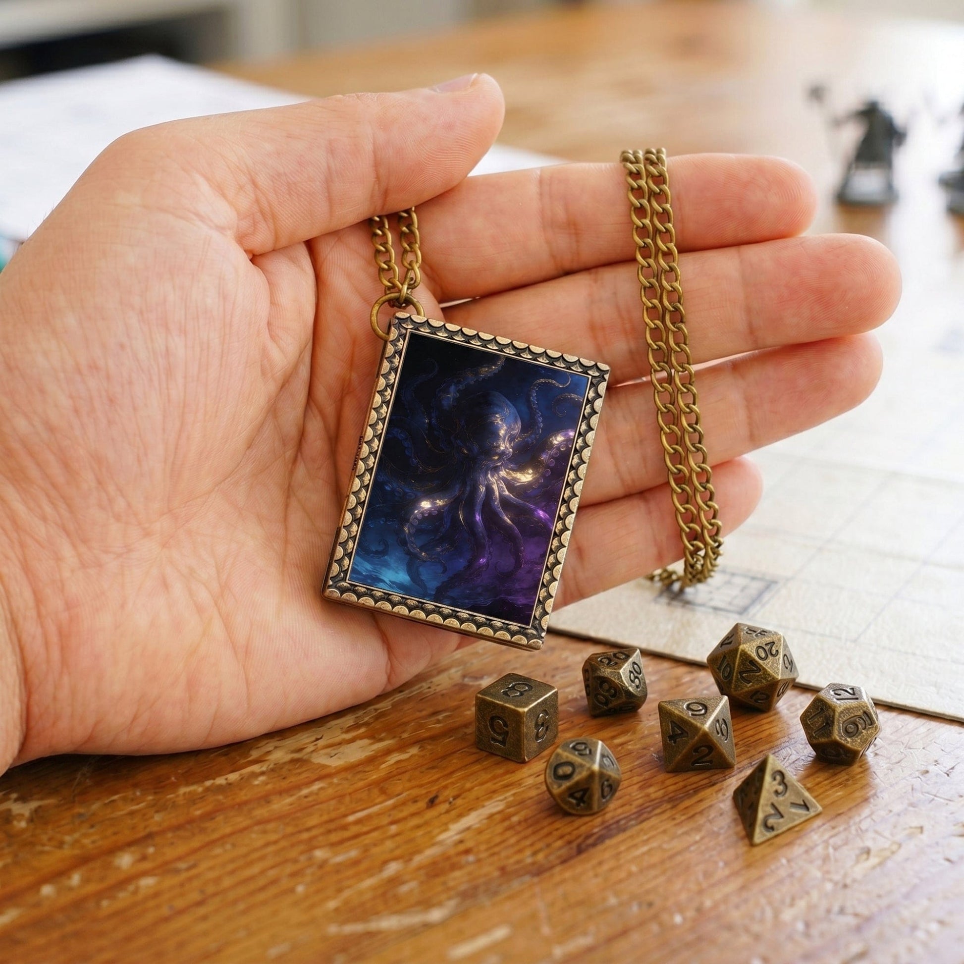 Geloho dice set necklace Abyssal Kraken Dice Necklace