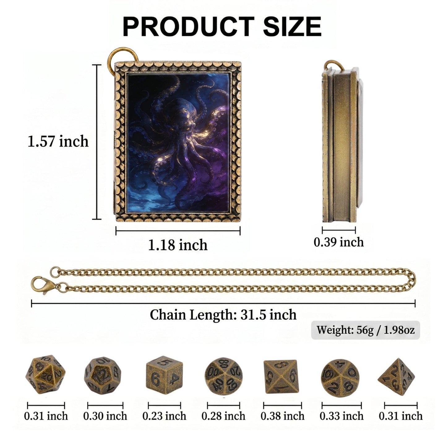 Geloho dice set necklace Abyssal Kraken Dice Necklace