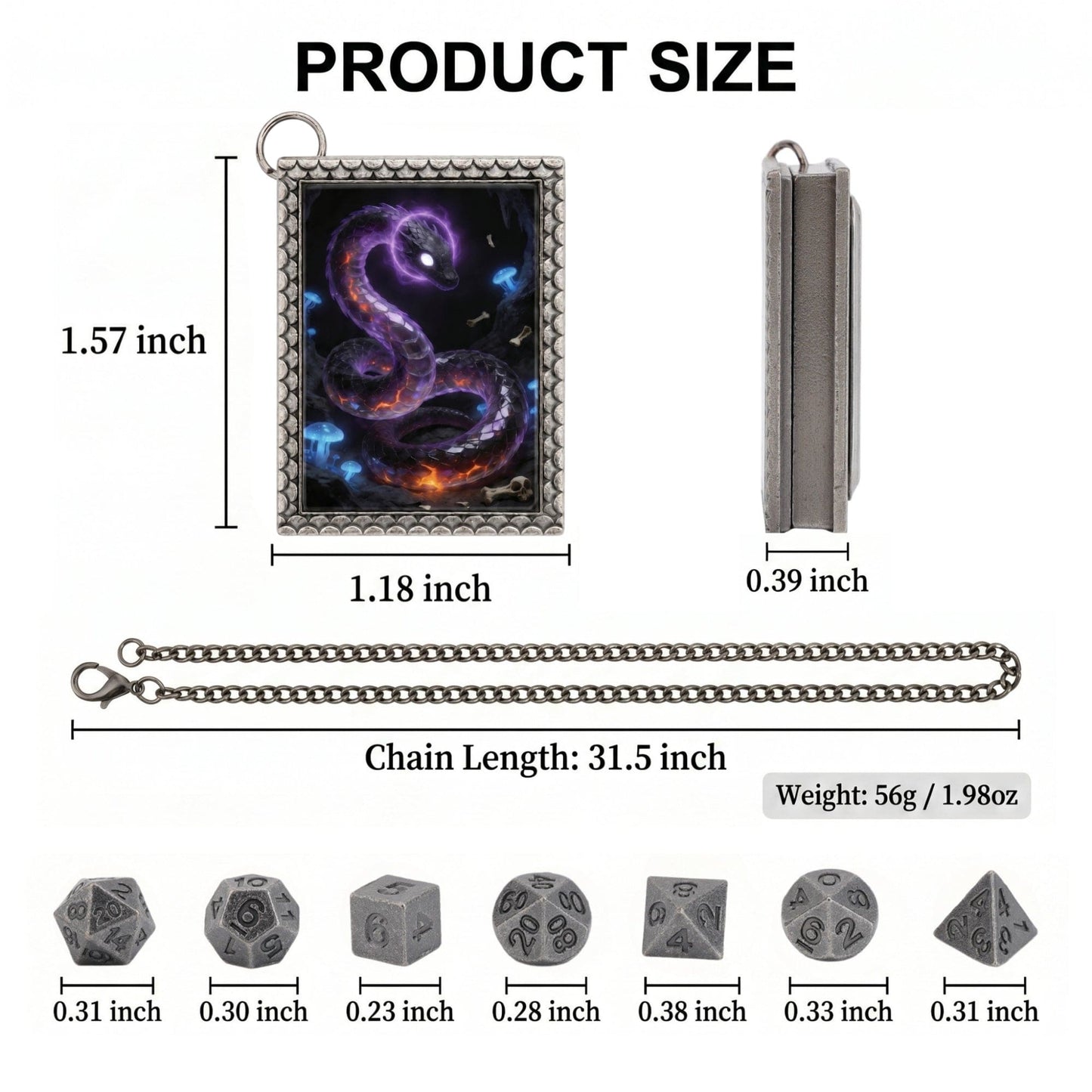 Geloho dice set necklace Abyssal Serpent Dice Necklace