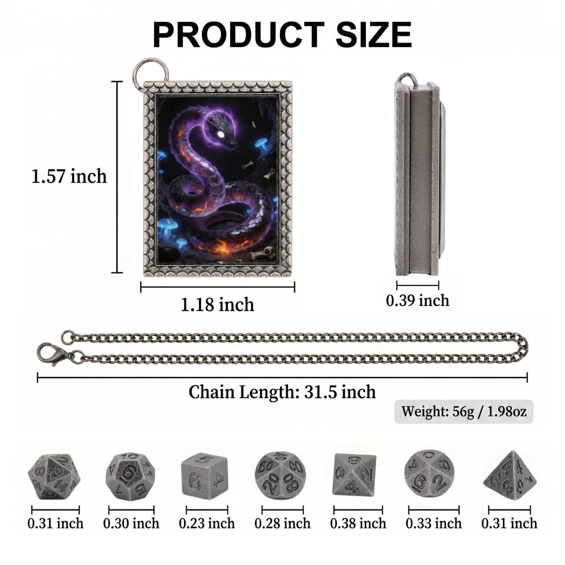Geloho dice set necklace Abyssal Serpent Dice Necklace
