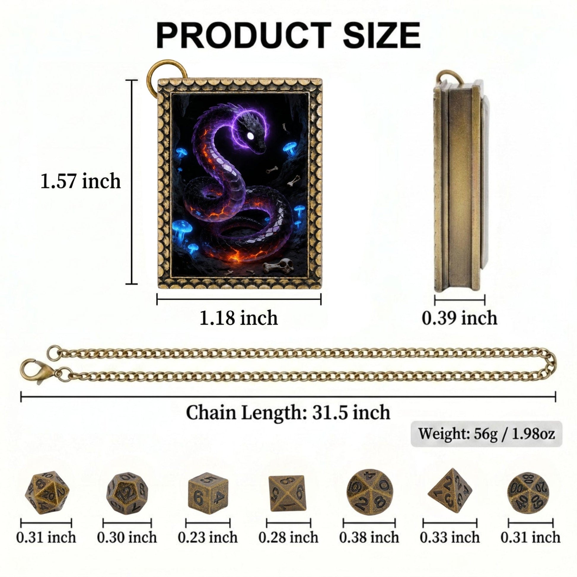 Geloho dice set necklace Abyssal Serpent Dice Necklace