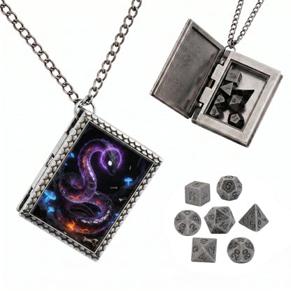 Geloho dice set necklace Silver Abyssal Serpent Dice Necklace