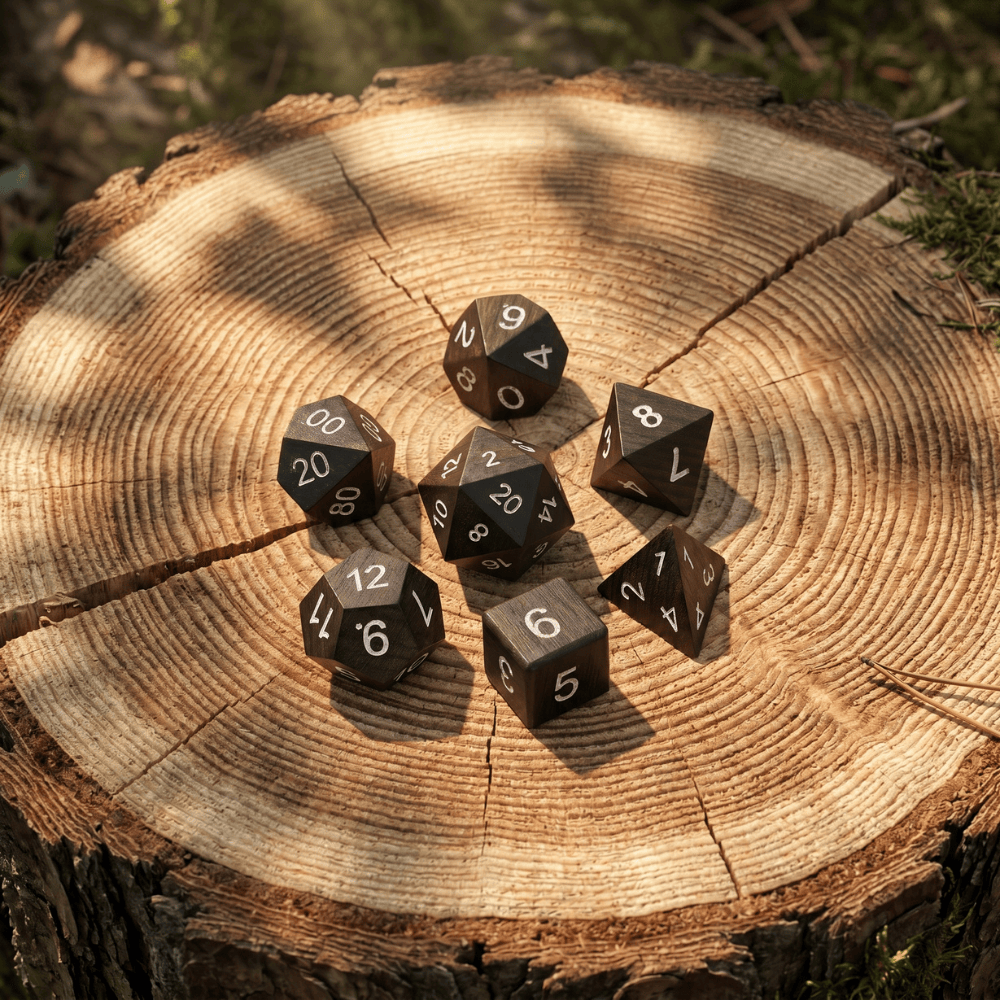 Geloho African Blackwood - Wood Dice Set