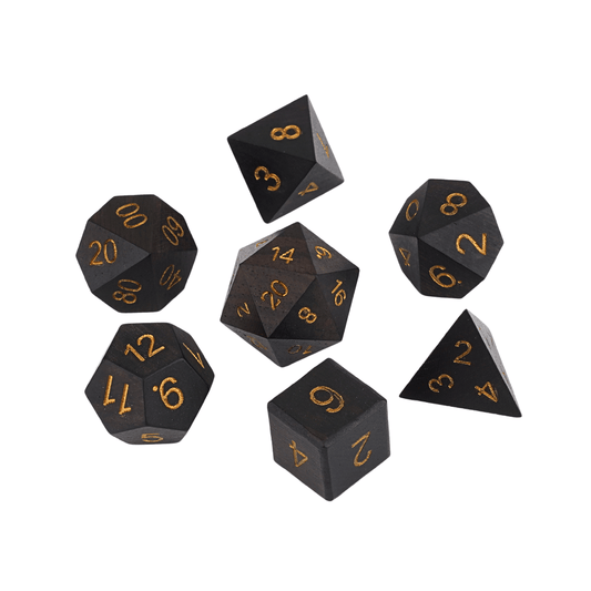 Geloho Golden African Blackwood - Wood Dice Set