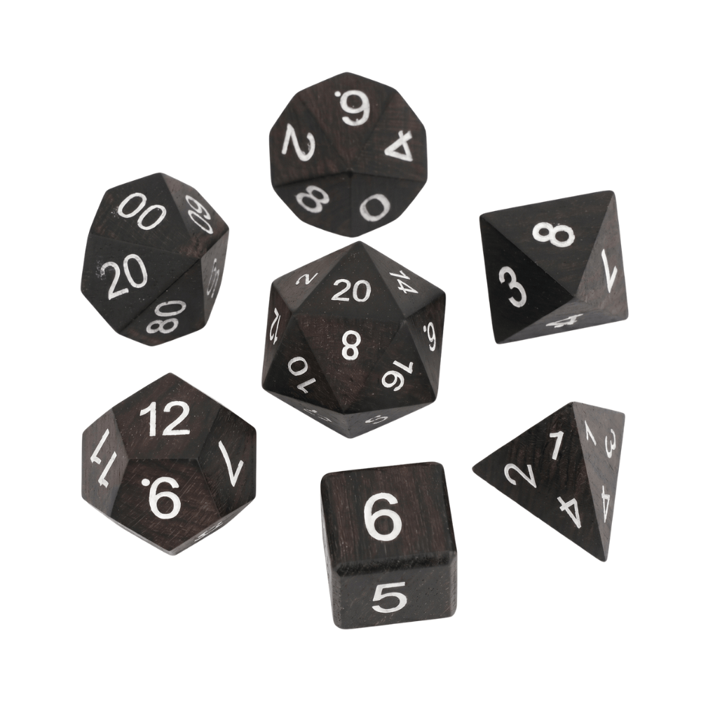 Geloho White African Blackwood - Wood Dice Set
