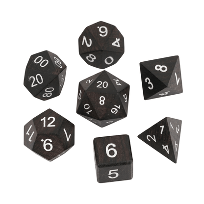 Geloho White African Blackwood - Wood Dice Set