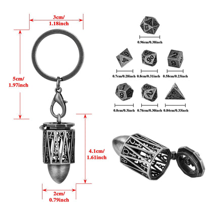 Geloho Arcane Cylinder Mini Dice Set Keychain