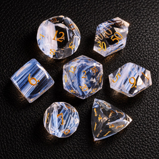 GELOHO Gemstone Dice Set Aurora Fey Whisper-Gemstone Dice Set