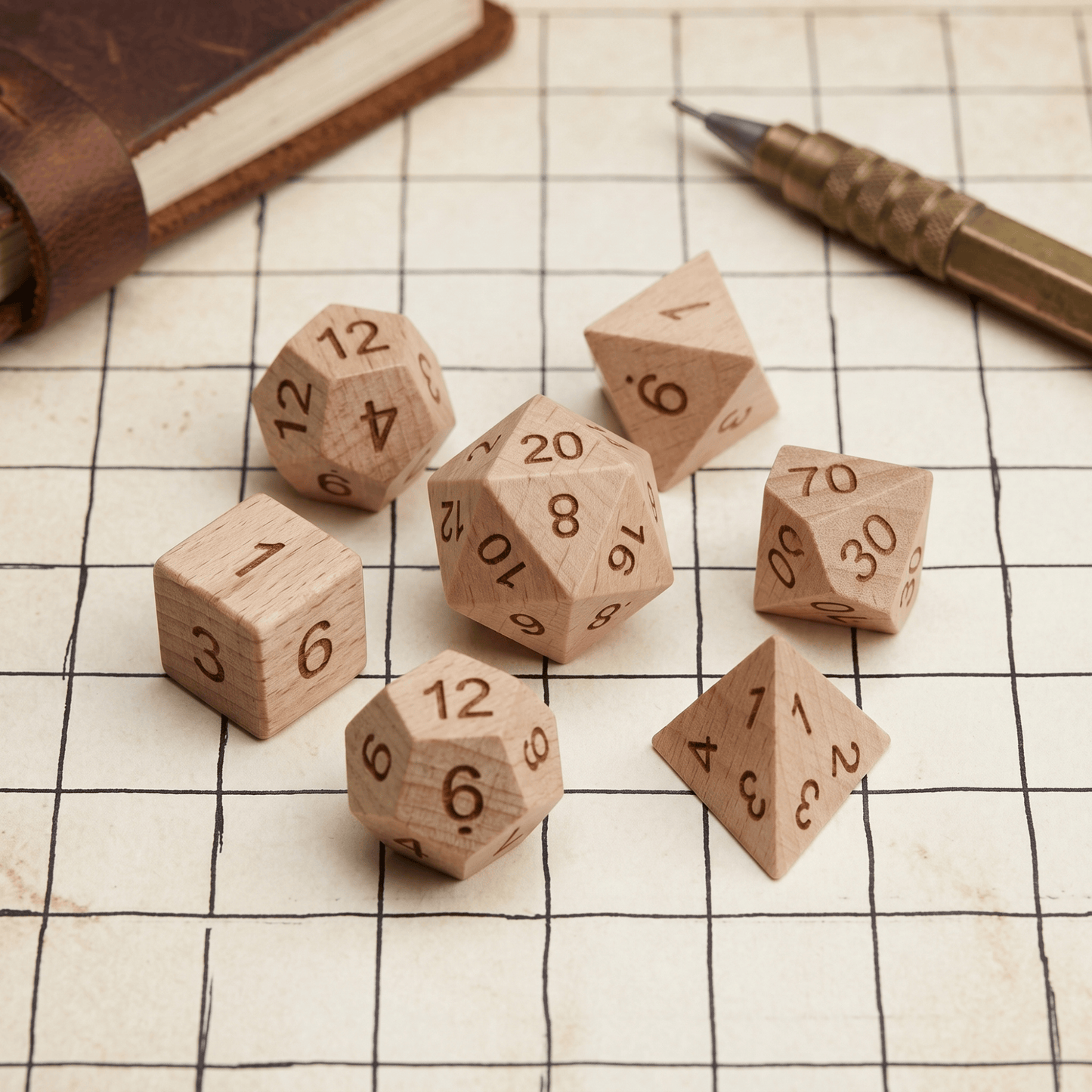 Geloho Beechwood - Wood Dice Set